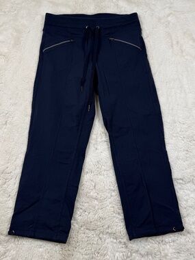 Athleta Metro Slouch Capri Joggers Elastic Drawstring Waist Navy Blue Women's XS